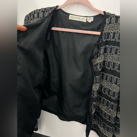 Vintage Scala Black Beaded Statement
Jacket, 100% PURE SILK LINING 100%POLYESTER - Picture 3 of 13